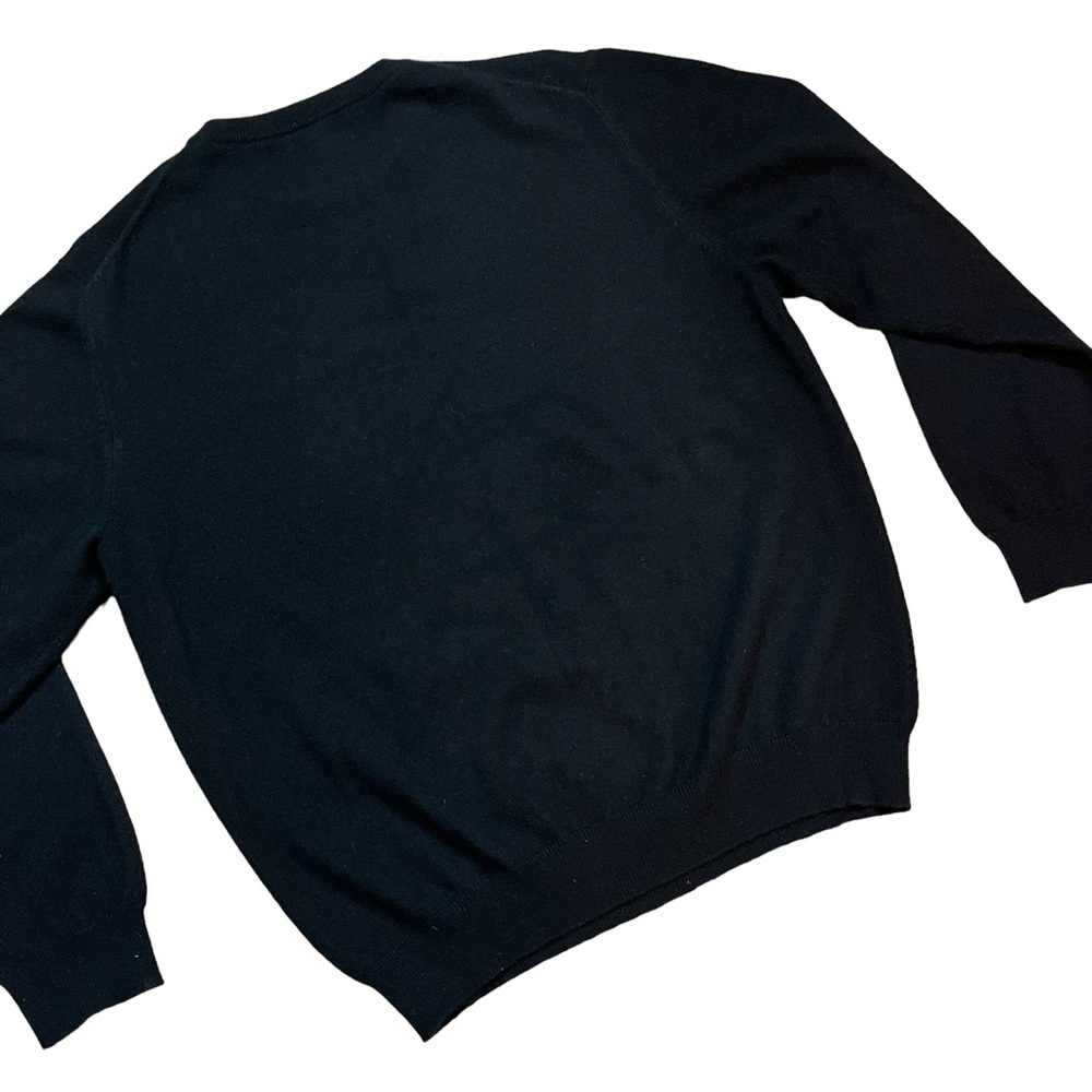 Men’s Uomo Bravo Cashmere Sweater Black Argyle Crew Neck Long Sleeve Pullover - Picture 6 of 11
